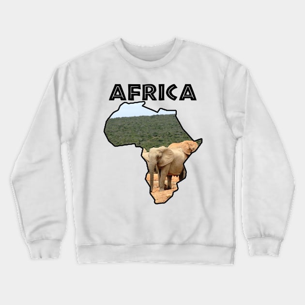 African Wildlife Continent Elephant Herd Crewneck Sweatshirt by PathblazerStudios